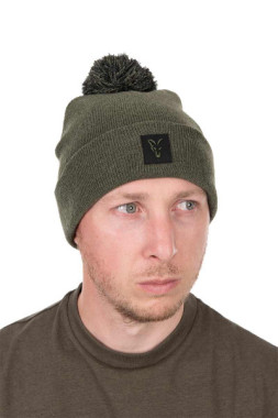 CZAPKA COLLECTION BOBBLE HAT GREEN BLACK FOX