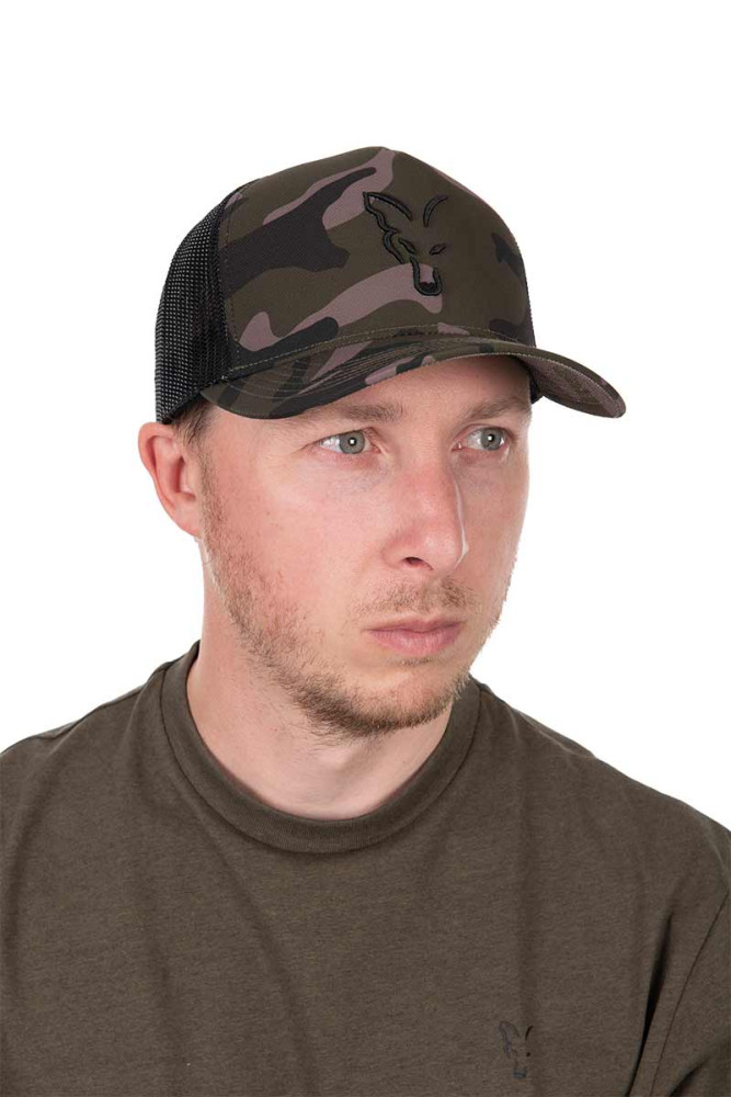 CZAPKA BLACK CAMO TRUCKER FOX