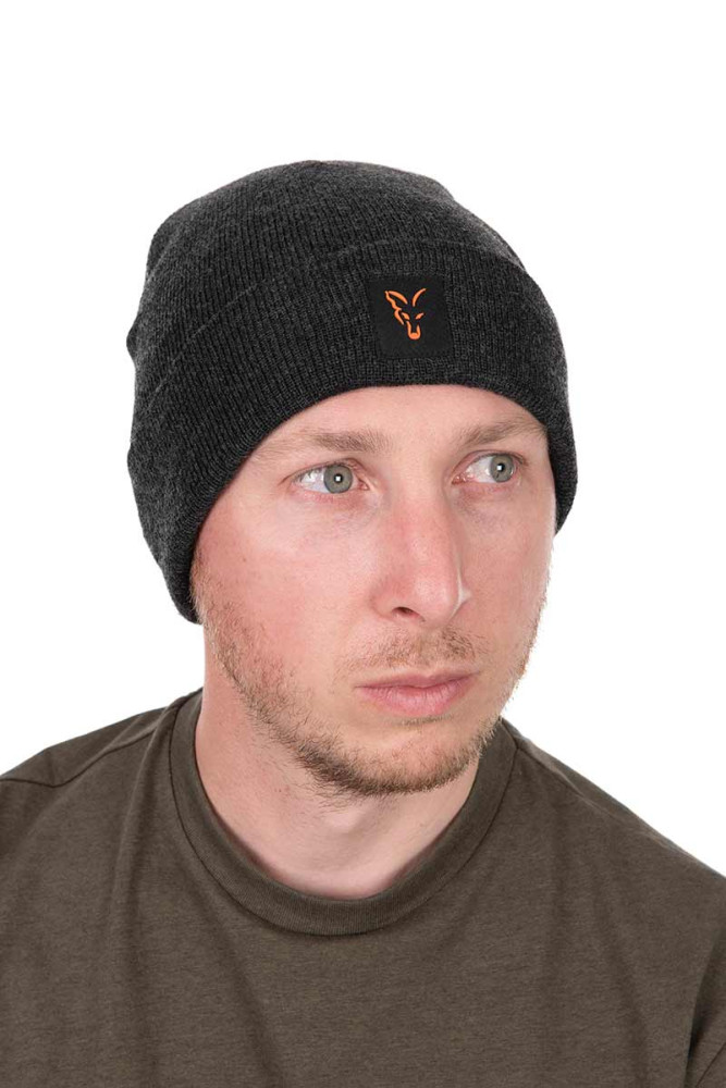 CZAPKA COLLECTION BEANIE BLACK ORANGE FOX