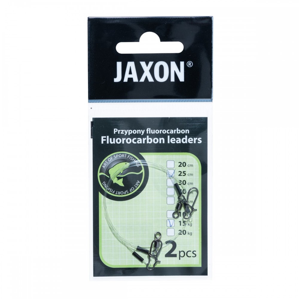 PRZYPON Z FLUOROCARBONU 25cm 15kg 2 szt JAXON